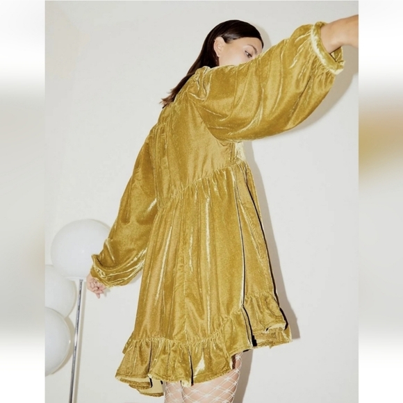 #120- Free People Estella Velvet in Moss NWOT - Picture 2 of 7